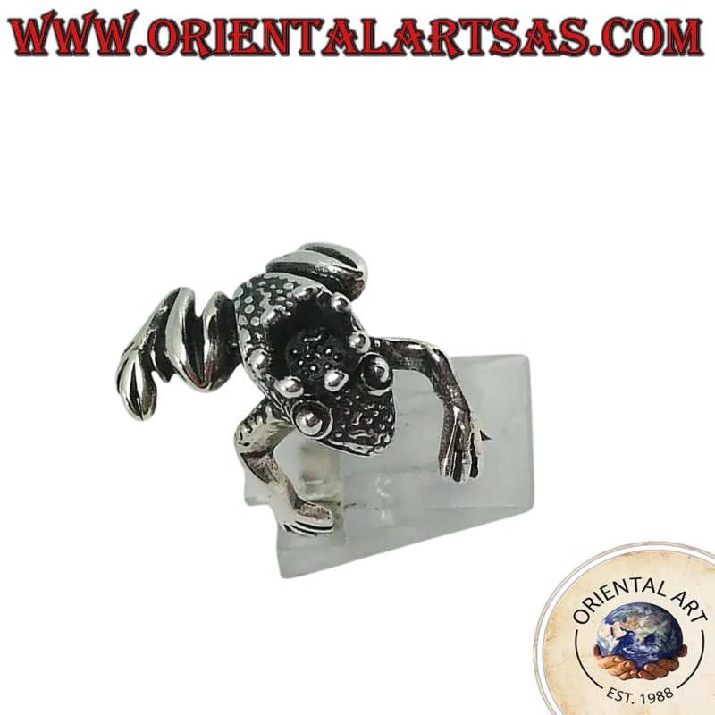 Anillo Rana con Corona Plata 925 Vintage	Oriental Art