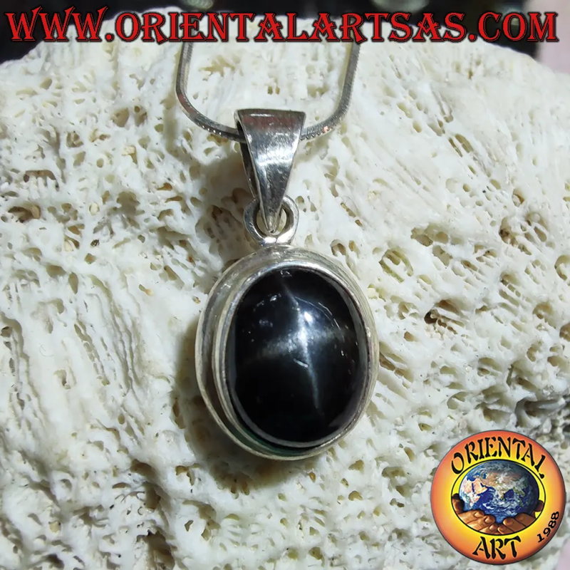 Ciondolo Argento 925 con Black Star Diopside	Oriental Art