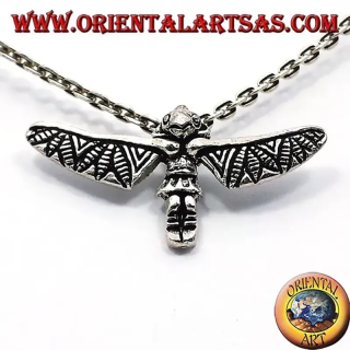 Pendentif chamanique inca Tumaco Totem en argent 925 bruni, style ethnique amérindien