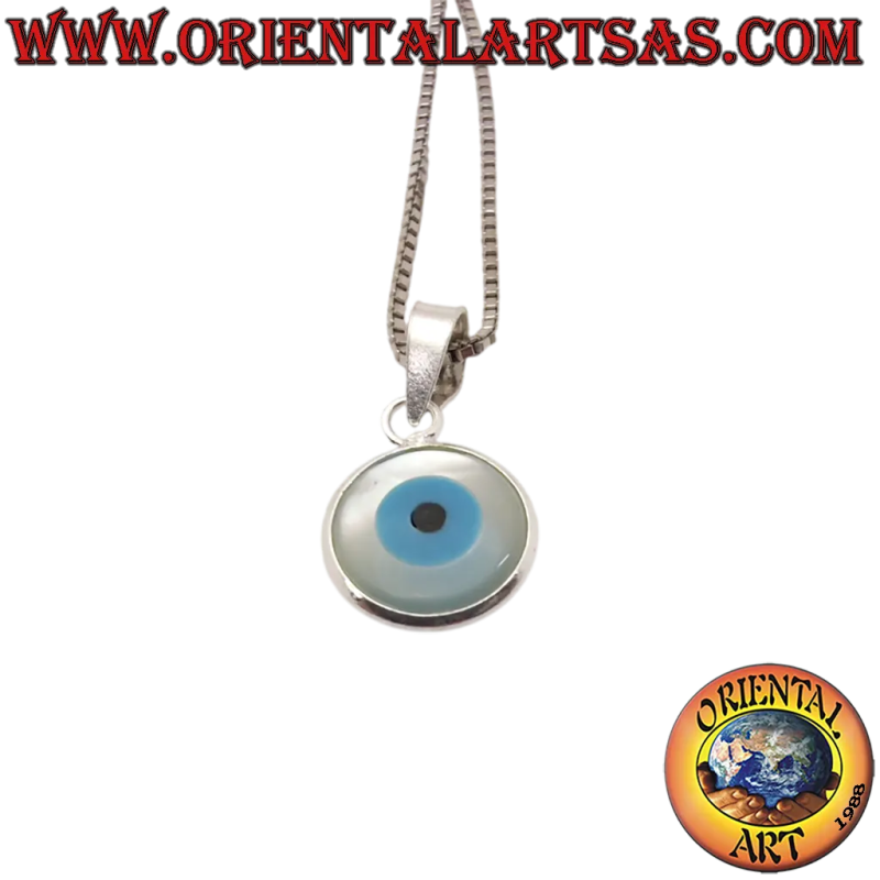 Ciondolo in argento  925 Occhio Greco da 8mm per Collana e Bracciale