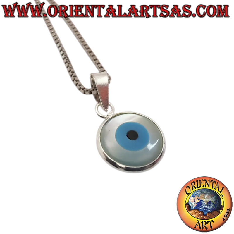 Pendentif œil grec en argent 925 de 8 mm pour collier et bracelet