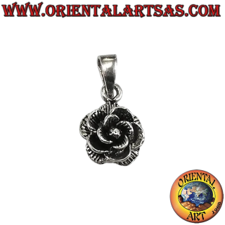 Rosenblütenanhänger aus 925er Sterlingsilber, 22 mm, 2,8 g - 3D - Oriental Art