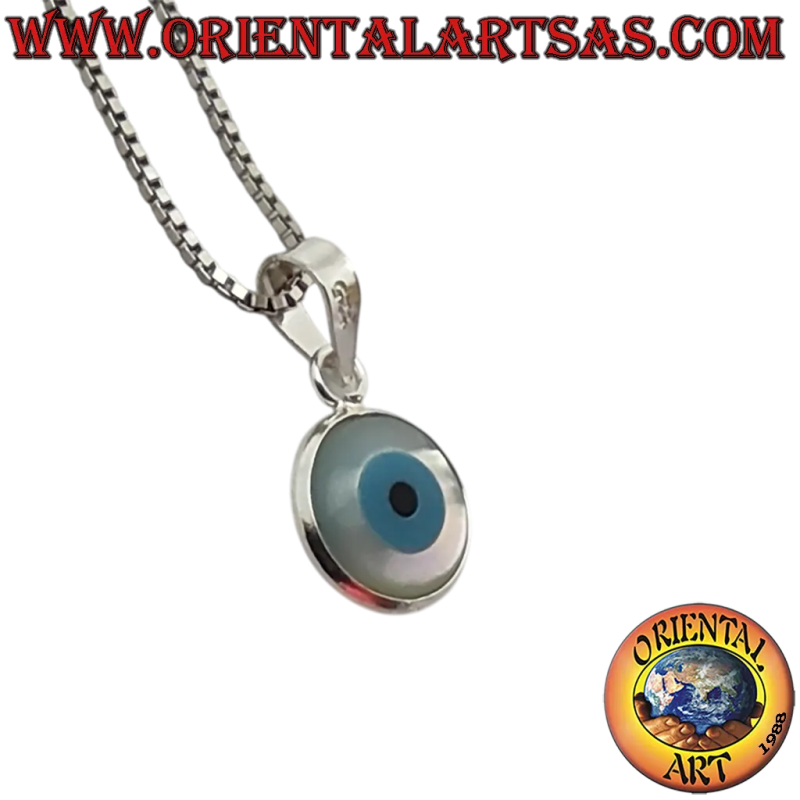 Pendentif œil grec en argent 925 de 8 mm pour collier et bracelet