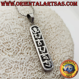 Handcrafted 925 sterling silver nepalese pendant with engraved Om Mani Padme Hum mantra
