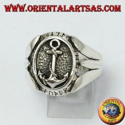 Bague en argent avec ancrages