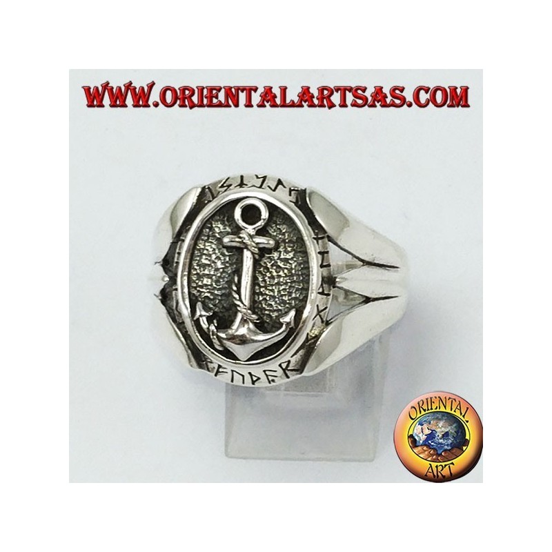 Anello d'argento con àncora