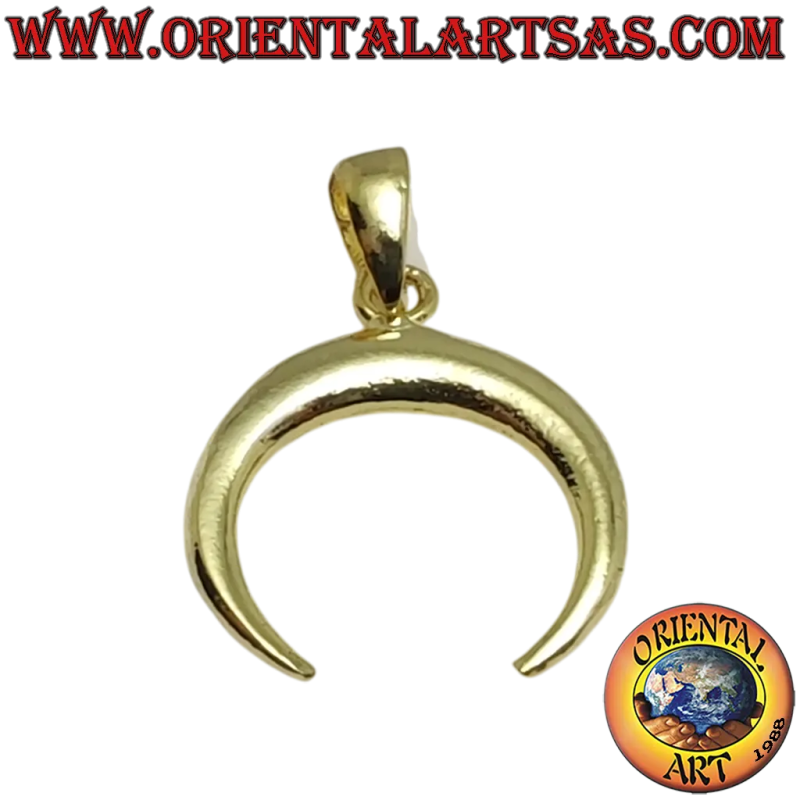 Wicca Mondsichel Anhänger 925 Silber Vergoldet 15mm	Oriental Art