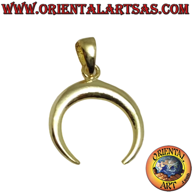 Ciondolo Mezzaluna Wicca Argento Placato Oro 15mm	Oriental Art