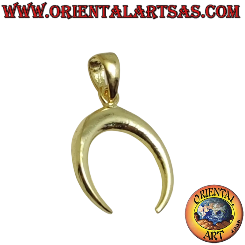 Ciondolo Mezzaluna Wicca Argento Placato Oro 15mm	Oriental Art