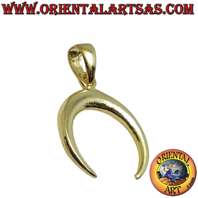 Ciondolo Mezzaluna Wicca Argento Placato Oro 15mm	Oriental Art