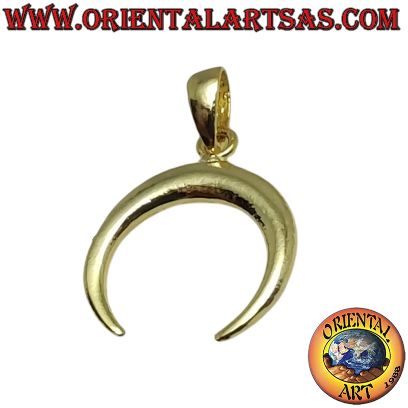 Ciondolo Mezzaluna Wicca Argento Placato Oro 15mm	Oriental Art