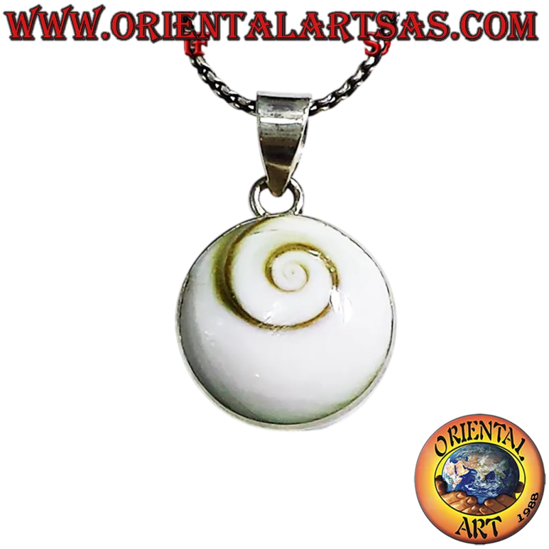 Ciondolo Argento 925 Occhio Santa Lucia Conchiglia Spirale 17mm