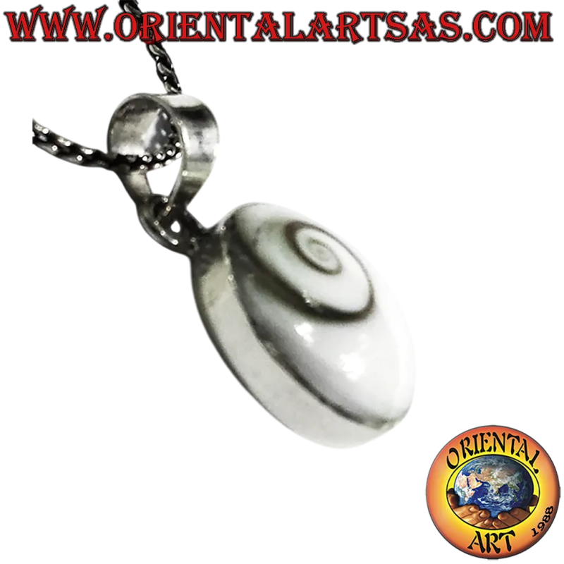 Pendentif Argent 925 Œil Sainte Lucie Coquille Spirale 17mm