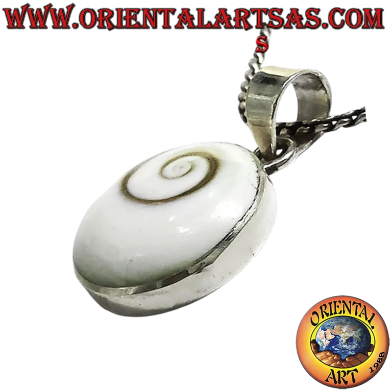 925 Silver Eye of Saint Lucia Spiral Shell Pendant 17mm