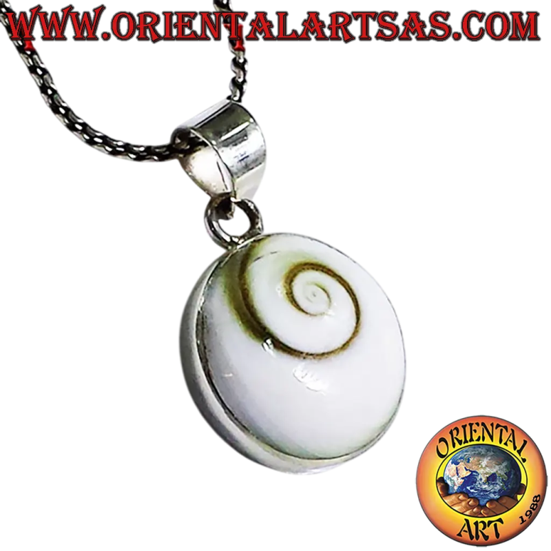 925 Silver Eye of Saint Lucia Spiral Shell Pendant 17mm