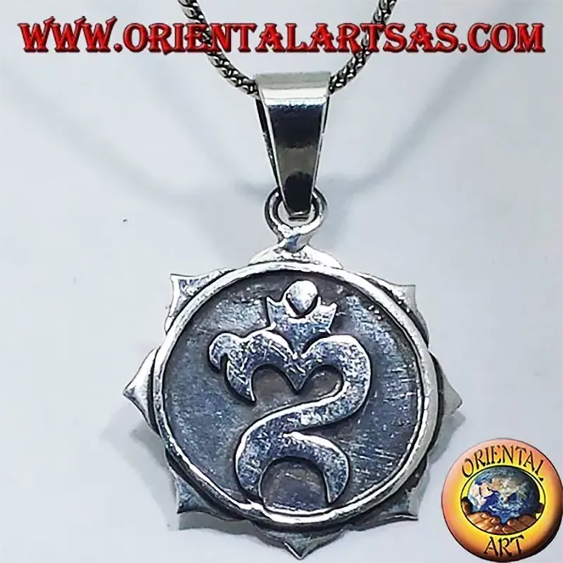 925 Silber Om Lotosblume Anhänger 21mm