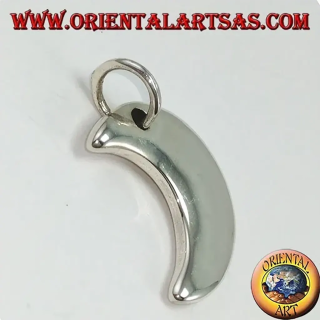 Pendentif argent 925 croissant simple lisse solide 27mm 5,6g