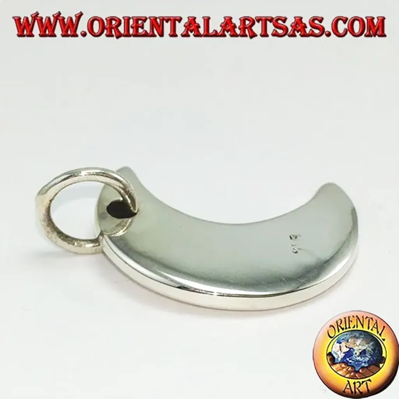 925 Silver Simple Smooth Solid Crescent Pendant
