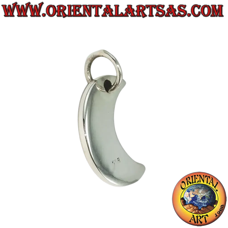 Ciondolo Argento 925 Mezzaluna Semplice Liscia Solida