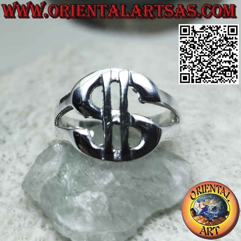 Ring Dollar Symbol 925 Silber Ausgestanzt - 16 mm