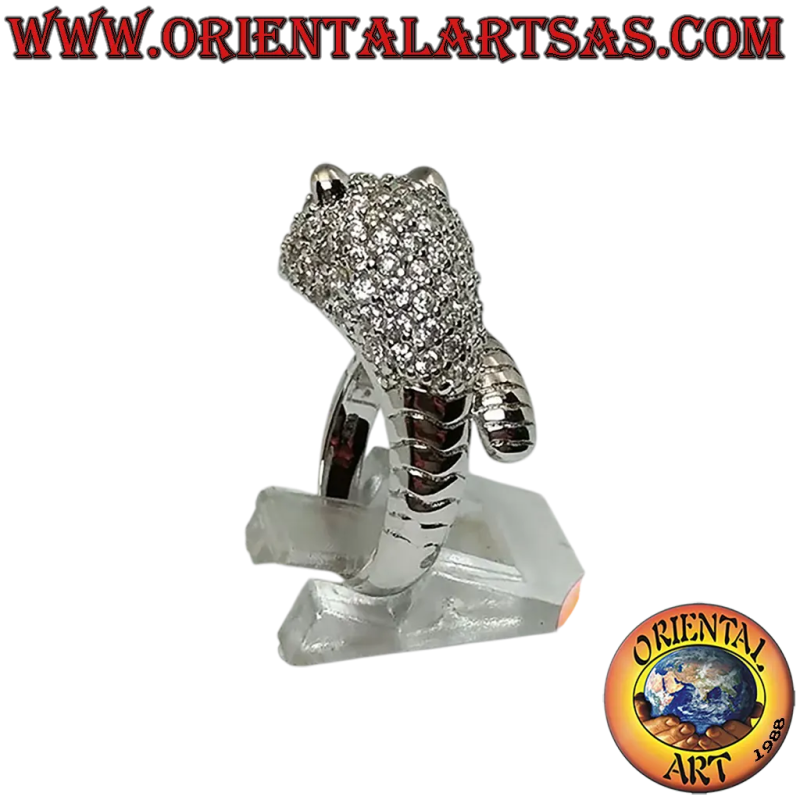 Ring Tiger 925 Silber Zirkonia Natürlicher Rubin - 20x14 mm