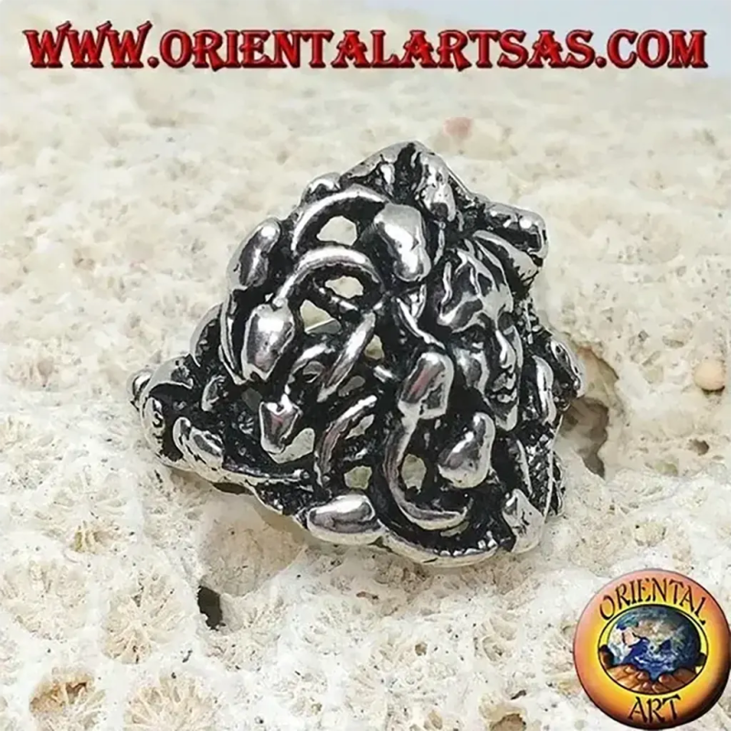 Anillo Medusa en Plata 925 y Serpientes Mitología	Oriental Art