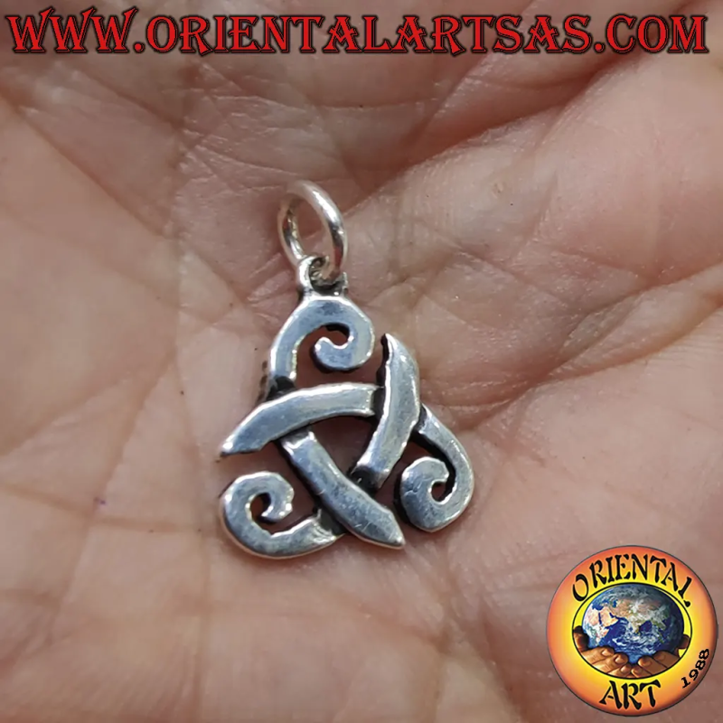 Colgante en plata 925 Cuerno de Odín trisquel nórdico calado 15x15mm 1,5g
