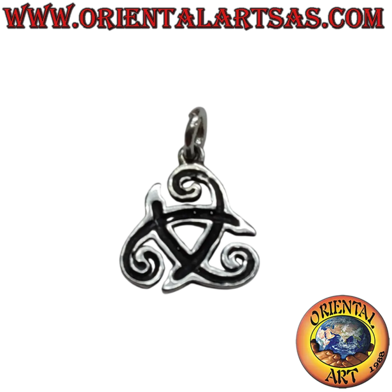 Pendentif d'argent, tricorne d'Odin ou triskell d'avertisseur sonore