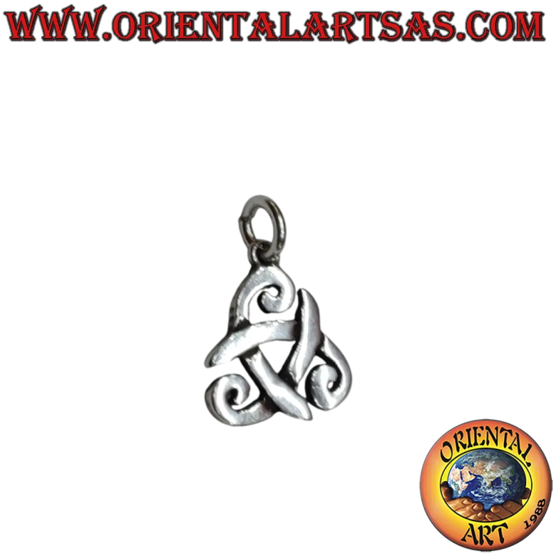 Pendentif d'argent, tricorne d'Odin ou triskell d'avertisseur sonore