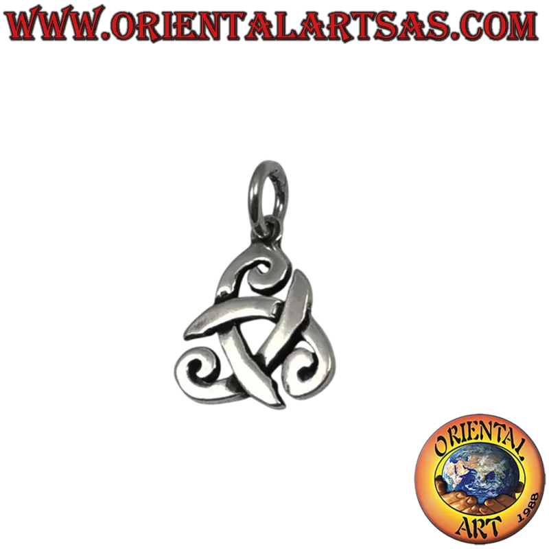 Pendentif d'argent, tricorne d'Odin ou triskell d'avertisseur sonore