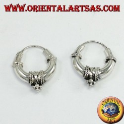 Pendientes de plata, decorada en media luna (trenza) de diámetro Ø. 20