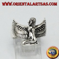 Silver ring Isis the winged goddess
