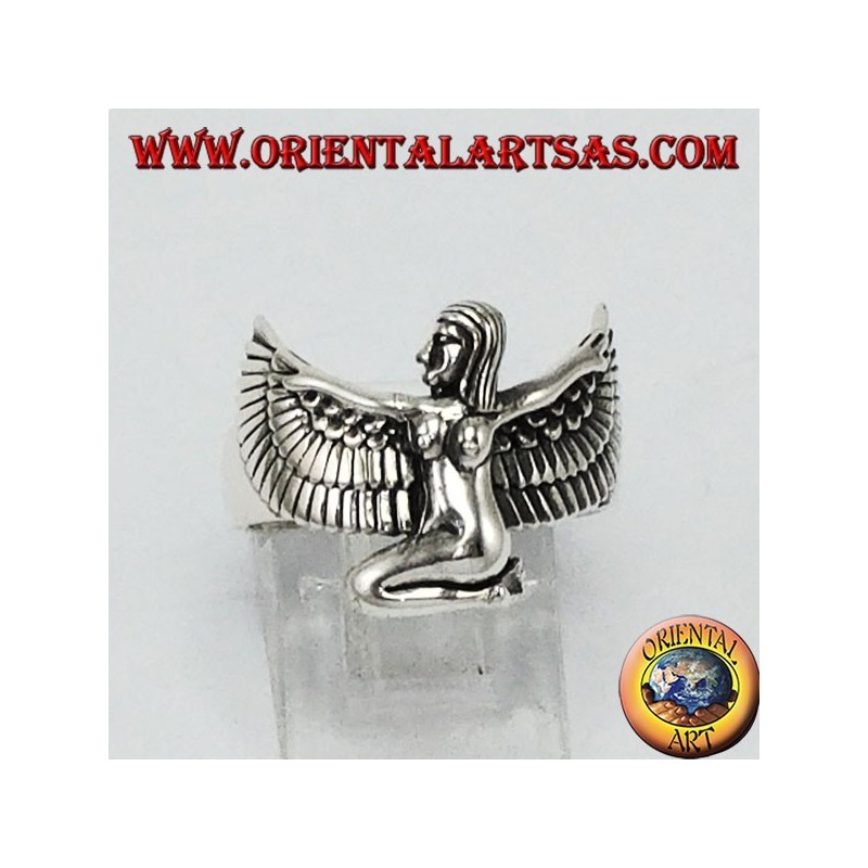 Anillo de plata Isis la diosa alada