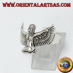 Anneau en argent Isis la déesse aux ailes