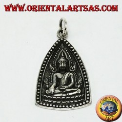 Silber Anhänger Buddha-Medaille mit unheimlichen buddhistischen Symbol