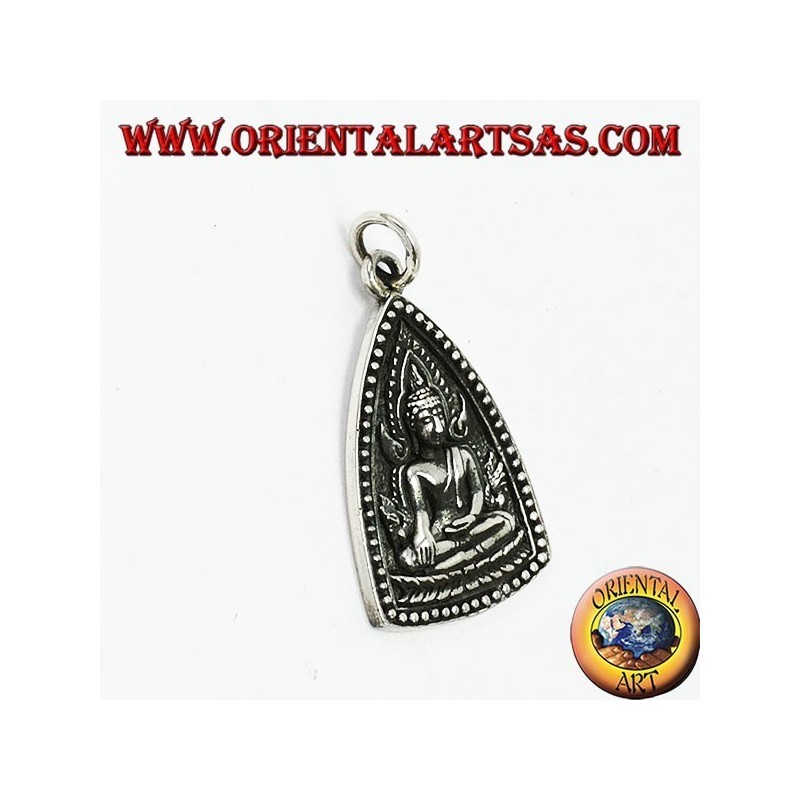 Silber Anhänger Buddha-Medaille mit unheimlichen buddhistischen Symbol
