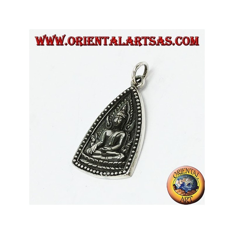Silber Anhänger Buddha-Medaille mit unheimlichen buddhistischen Symbol