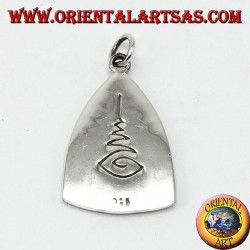 Silver Pendant Buddha Medal with Unalome Buddhist Symbol