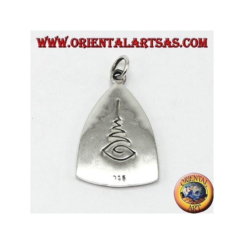 Silver Pendant Buddha Medal with Unalome Buddhist Symbol