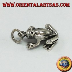 Three-dimensional silver frog pendant