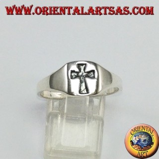 Anello in argento Croce incisa
