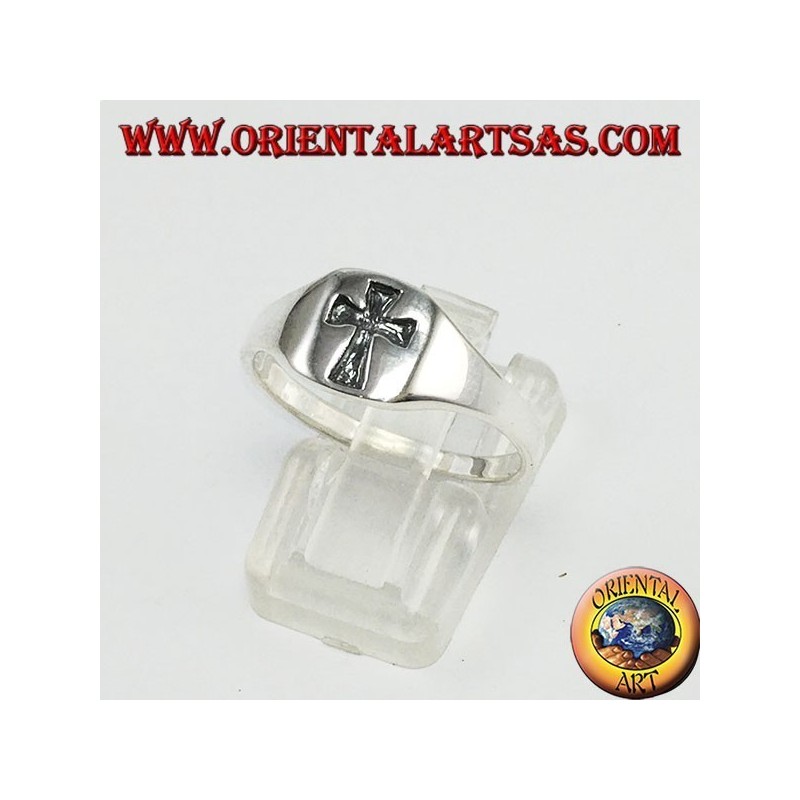 Anello in argento Croce incisa