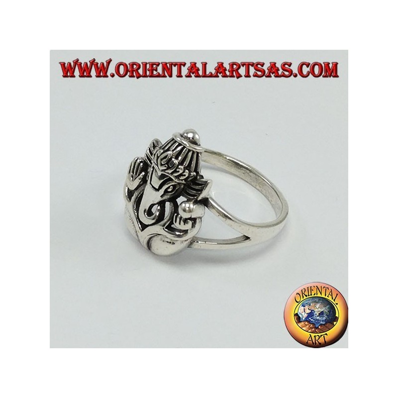 Silver ring with Ganesha or Ganesh