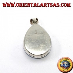 Silver Pendant with Turquoise Natural Tibetan (Drop)