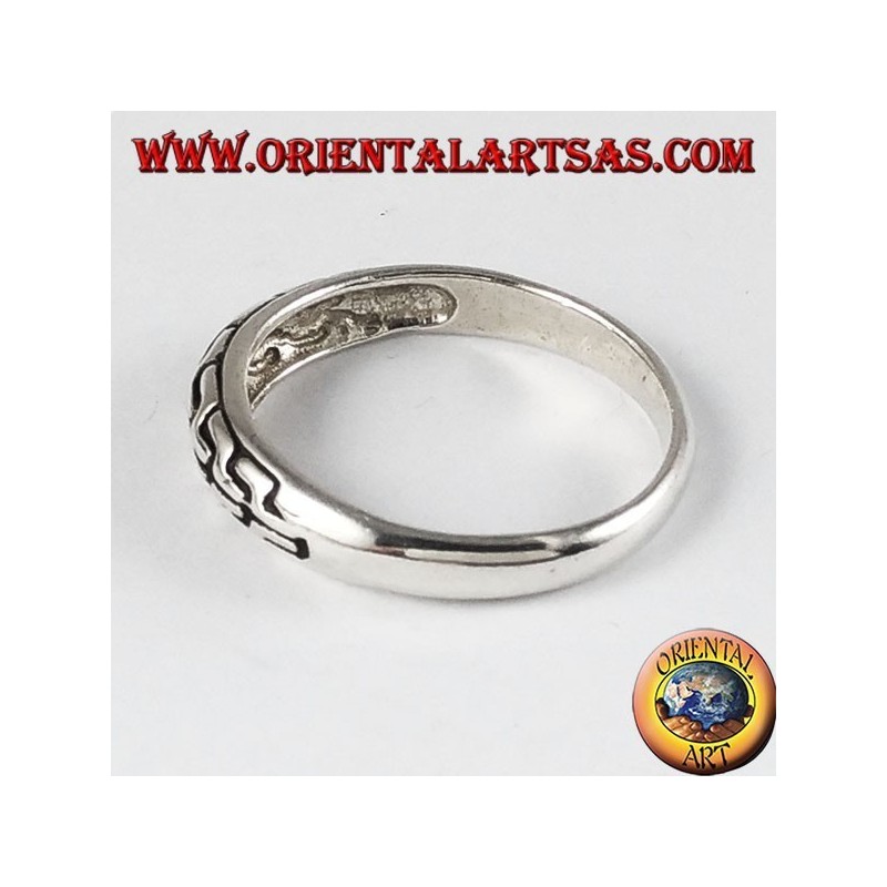 Silver ring, braided band