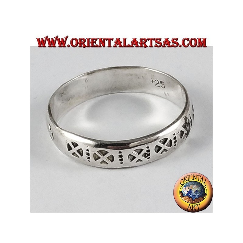 Anello in argento ( fascetta ),con la croce cosmica