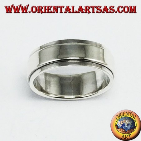 Anti-stress swivel silver ring, flat 