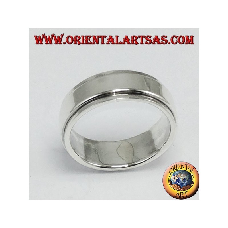 Anti-stress swivel silver ring, flat 