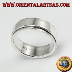 Anti-stress swivel silver ring, flat 