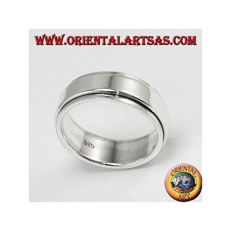 Anello fedina in argento girevole antistress semplice piatta